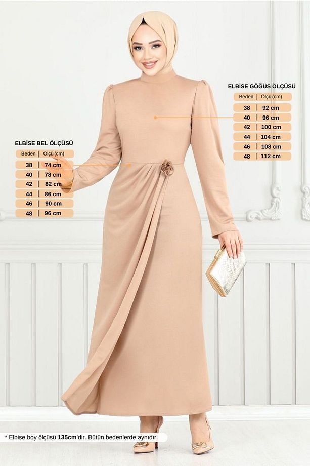 Gül Detay Şık Elbise 0401ALG1079-M Vizyon - 2