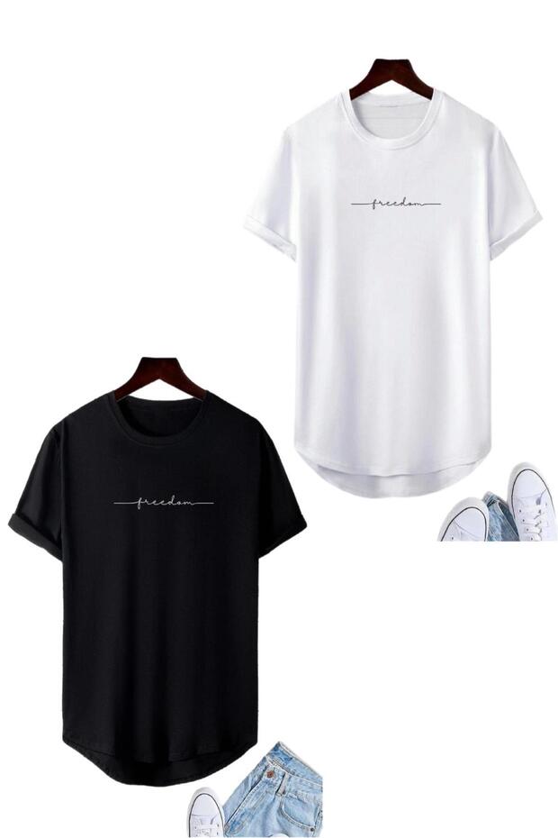 Freedom 2-Pack Long Skirt Oval Cotton Comfort Fit Unisex Tshirt