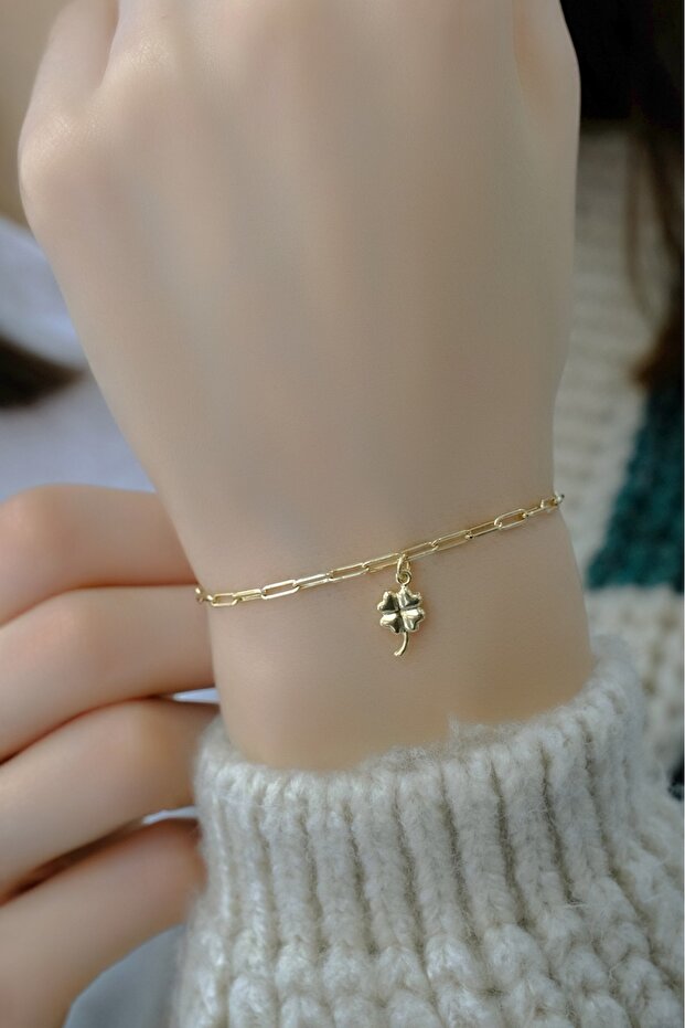 14 Ayar Ataş Yonca Bileklik - 4