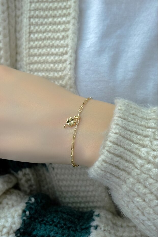 14 Ayar Ataş Yonca Bileklik - 3