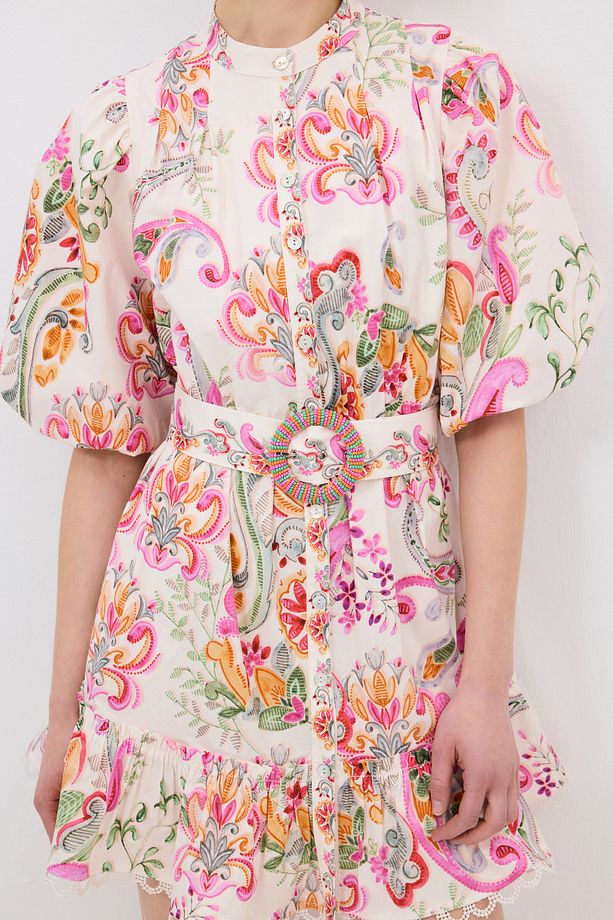 Desenli Poplin Elbise - 5