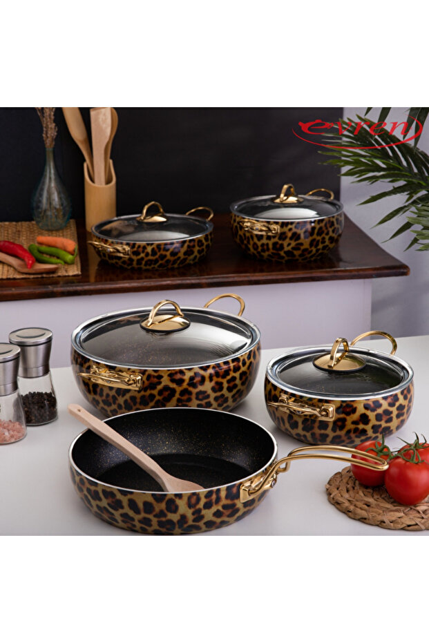 9 Parça Leopar Tencere Seti - 1