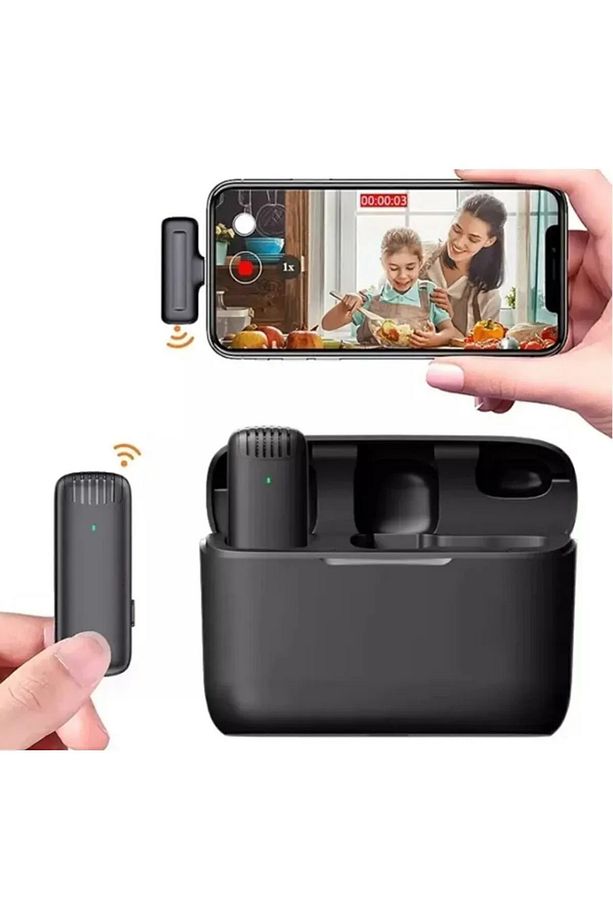 Kablosuz Yaka Mikrofonu Şarj Kutulu Wireless Youtube Tiktok Yayın Telefon Kablosuz Yaka Mikrofonu - 5