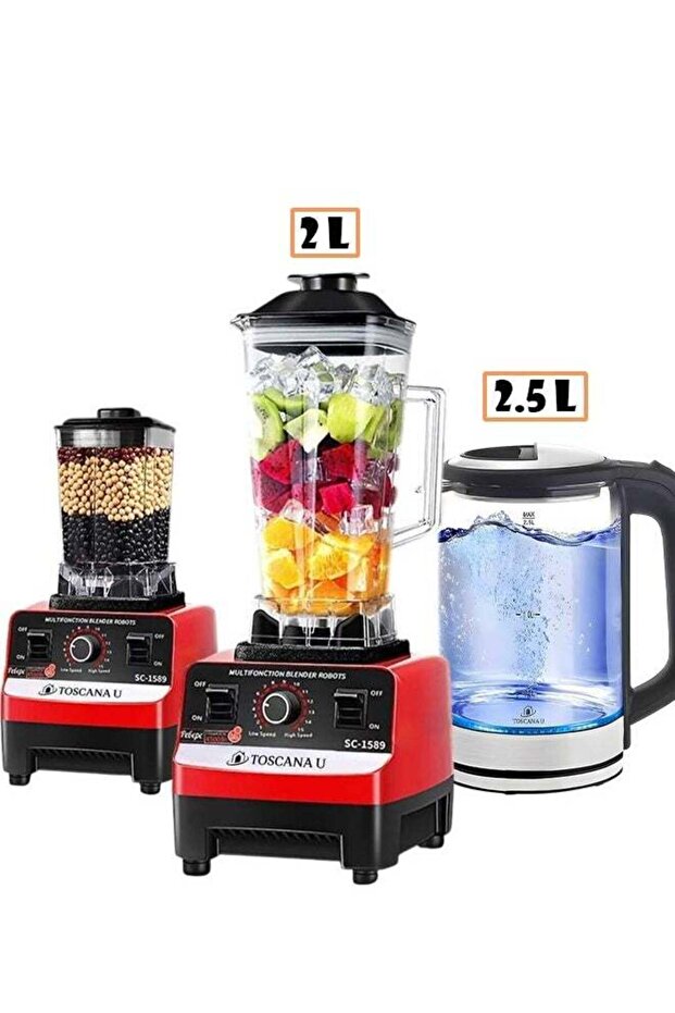 3 in 1 Set Electric Kettle 2.5L and Multifunctional Blender with 2L Grinder - 1