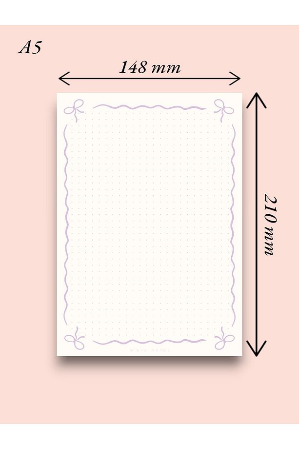 A5 Kurdele Desenli Notepad - Not Defteri - Bloknot (NOKTALI) - 2