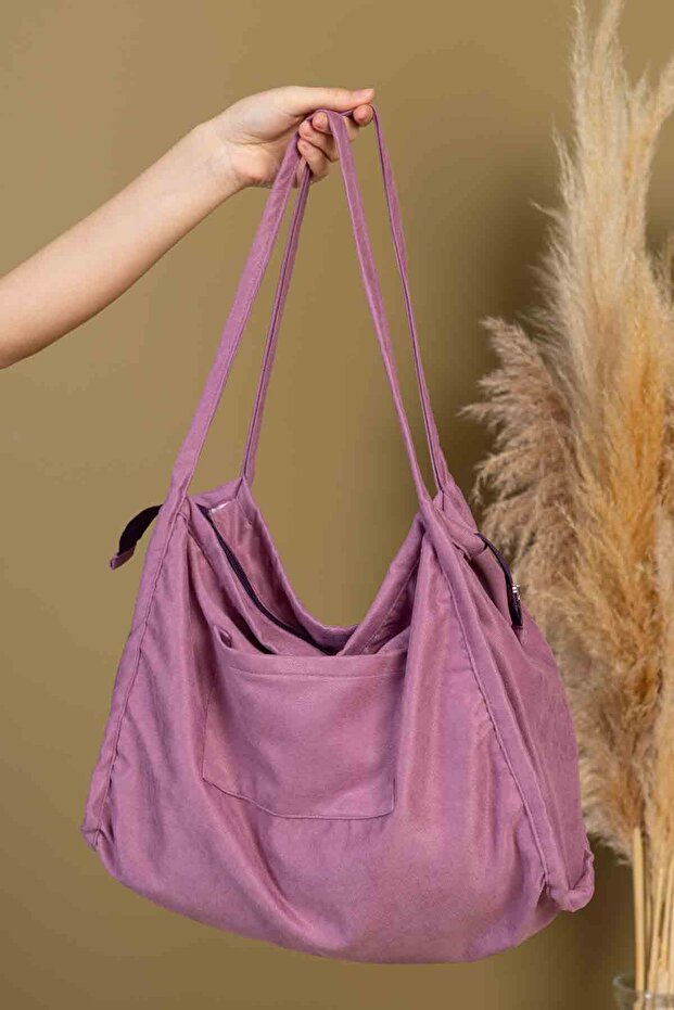 حقيبة كتف مدرسية مبطنة بسحاب من Mute Bag Lilac 00s (32/36)