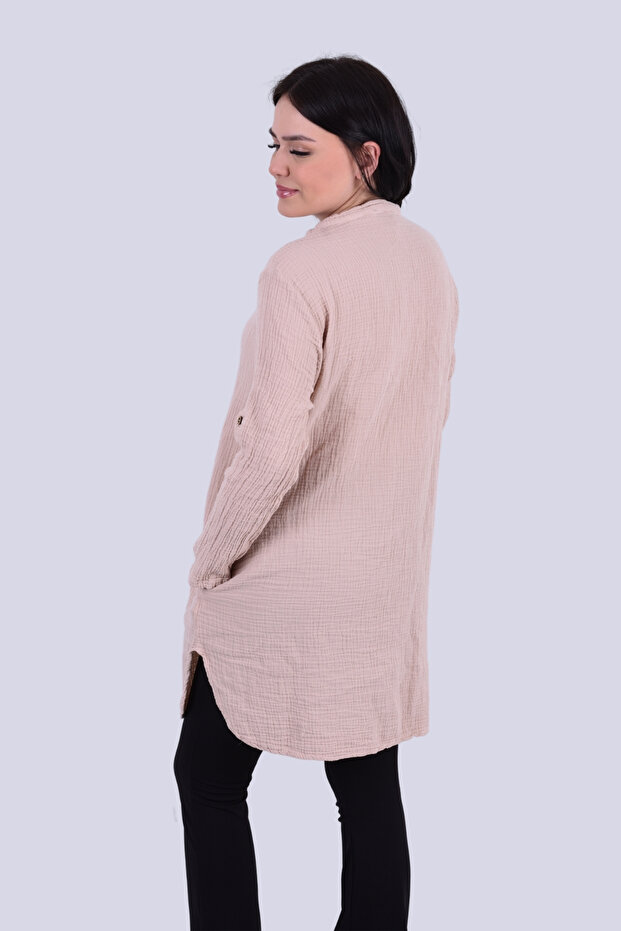 Double Layer 100% Cotton Long Sleeve Muslin Tunic-Shirt (Gift for Mothers)