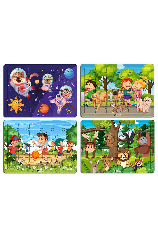 🧠✨ Eğitici 4’lü Mdf Ahşap Puzzle Seti | 24 Parça X 4 | 18x25 Cm ✨🧠 Set 17 - 2