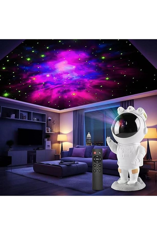 Emesrobotik Astronot Gece Lambası – Galaxy Yıldız Projeksiyonlu & Kumandalı - 1