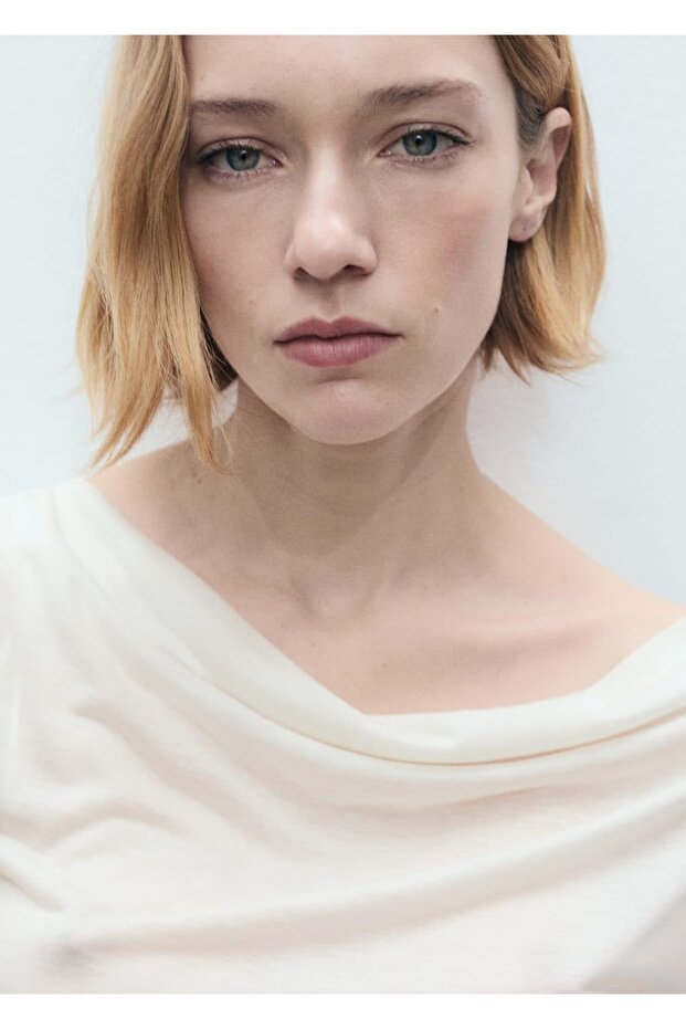 Asimetrik lyocell bluz - 4