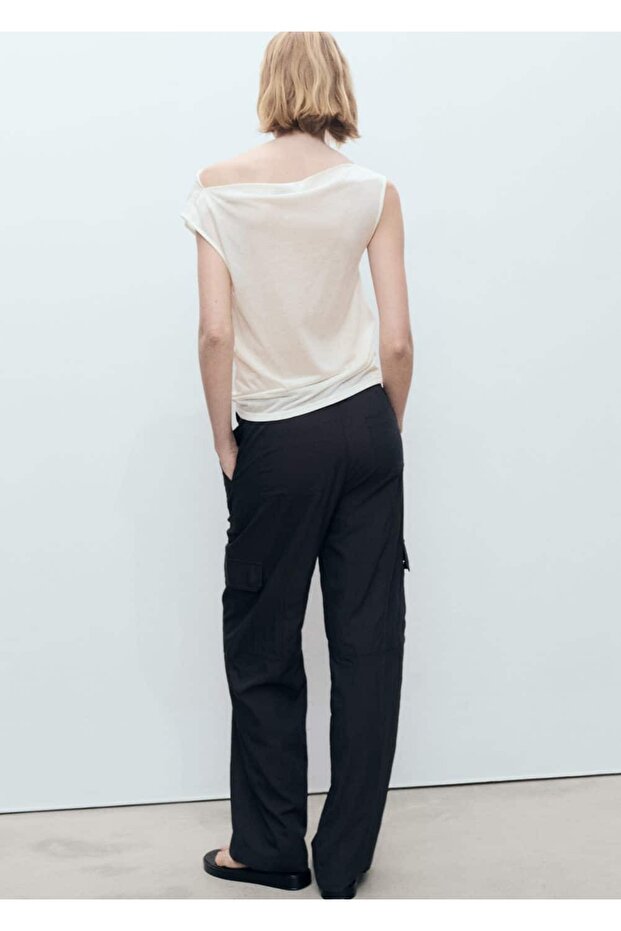 Asimetrik lyocell bluz - 3