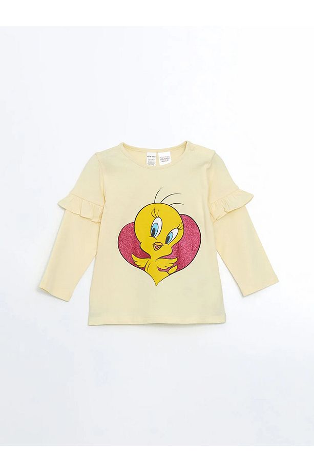 Sarı Tweety Baskılı Kız Bebek Pijama Takımı - 2