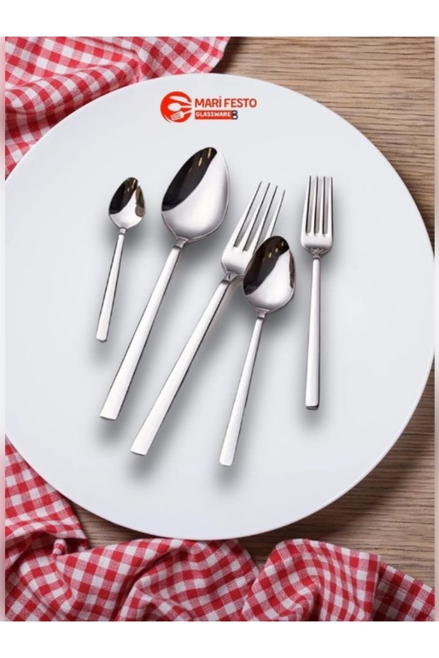 60 Piece 12 Person Spoon and Fork Set Steel