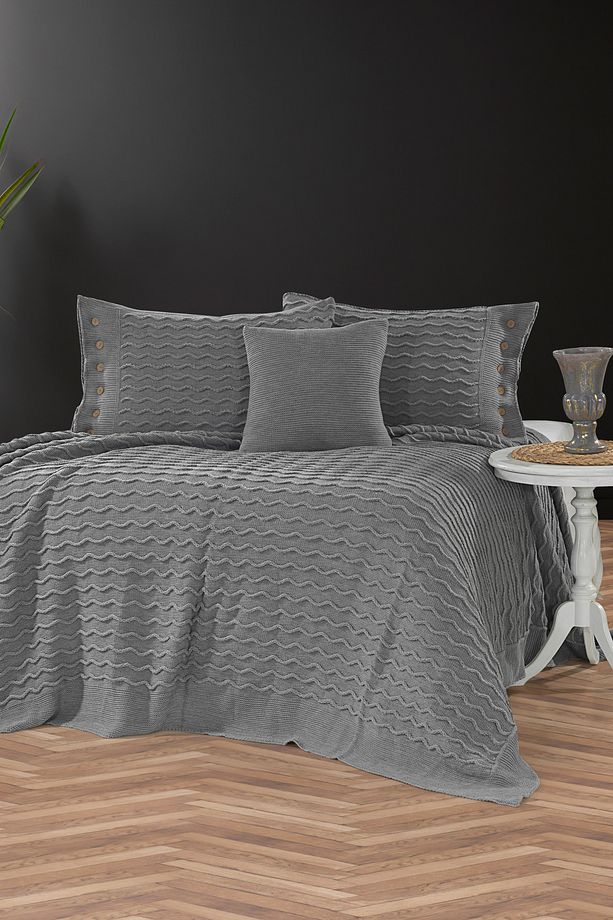 Tulip Triko Yatak Seti 240 X 260 (ANTRASİT) - 1