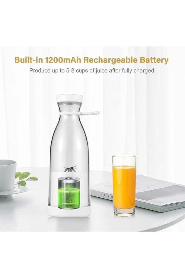 Taşınabilir Mini Şarjlı Blender Kablosuz Şarjlı Mikser Smoothie - Milkshake Shaker 380ml - 4