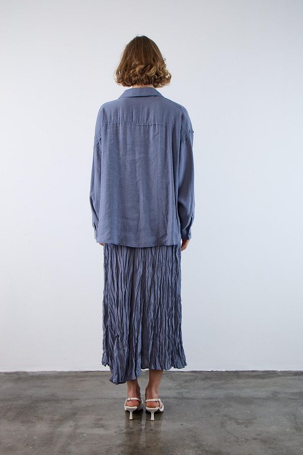 Düşük Omuzlu Oversize Gömlek - 3