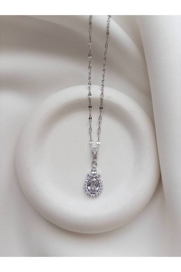 Turtle Necklace - Turtle Steel Necklace with Zircon Stone