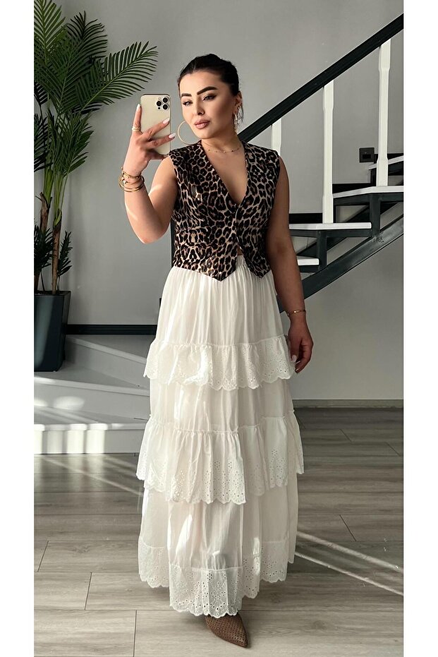 سترة بأزرار بنمط الفهد الفاخر - 5