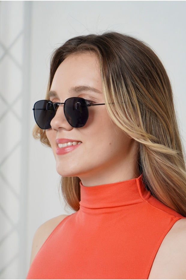 نظارات شمسية بإطار معدني سداسي - 3