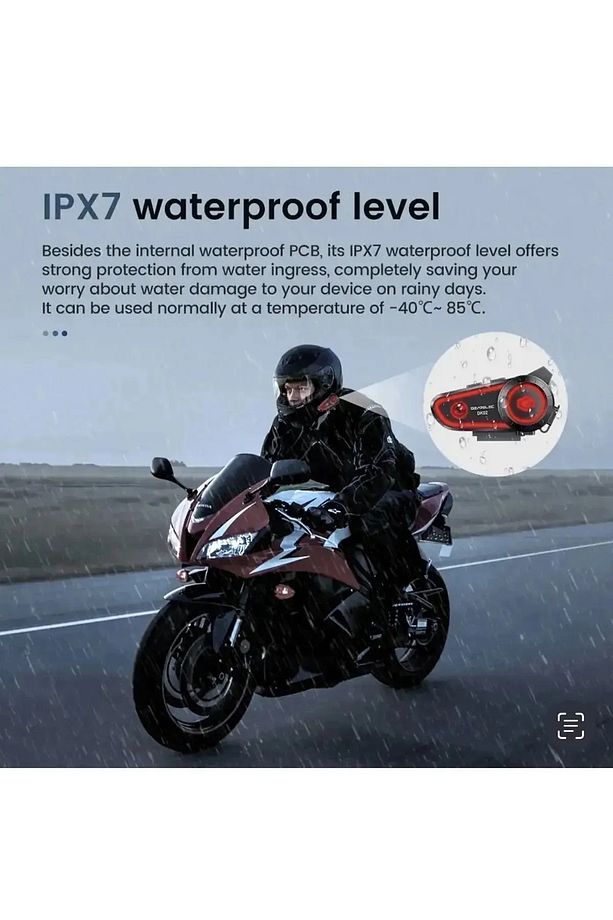 Motosiklet Kask Kulaklık Bluetooth Intercom Rgb Işıklı Motorsiklet Interkom - 6