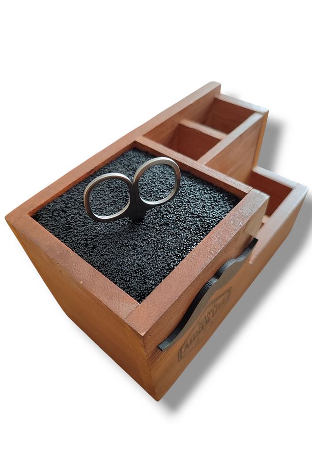 Kuaför Makas Standı ve Fırça Standı – Ahşap Stand, Şık Organizer - 2