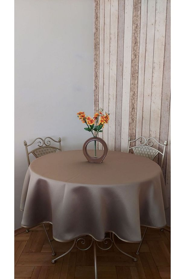 Lüks Fonluk Kumaştan Mamul,dertsiz,fiskos,yemek Masası Örtüsü .çap 150 Cm. - 4