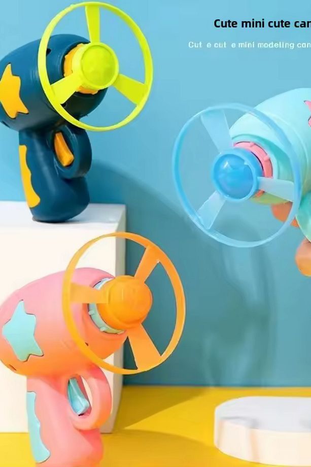 Mini Uçan Disk Uçan daire Tabancası Frizbi Disk Fırlatma Yakalama Kedi Oyuncağı Uçan Pervane Oyuncak - 3