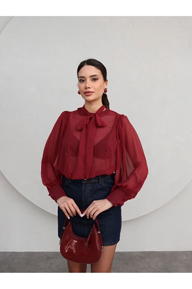Transparent Shirt with Lacing Detail