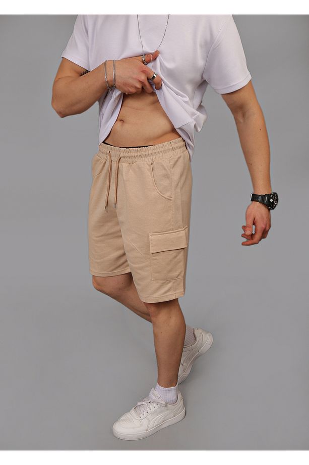Regular Fit Kargo Cepli Bermuda Şort - 1