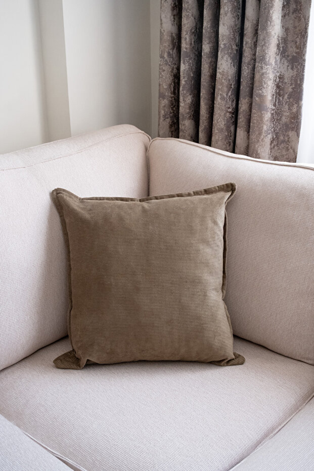 Green Velvet Corded 50X50 Decorative Throw Pillow Cover