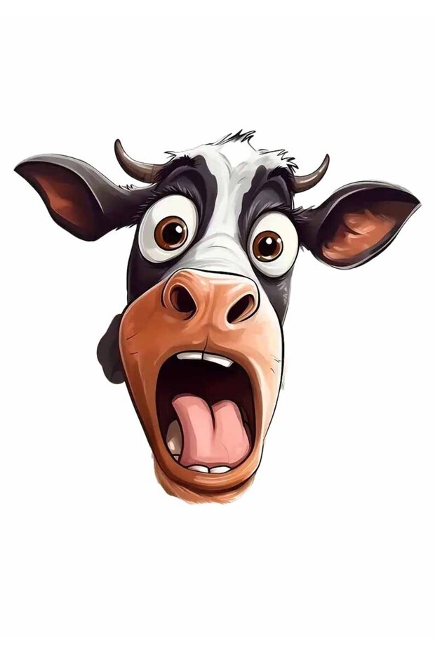 Confused Cow Sticker Car, Motorcycle, Helmet, Laptop, Glass Sticker 13X12 cm