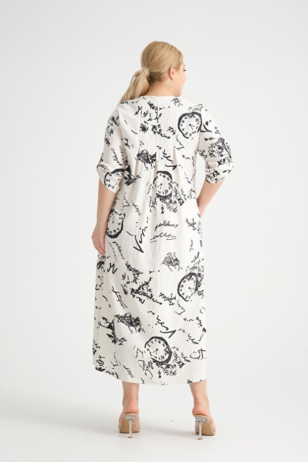 23055-1 BEYAZ ELBISE - 4