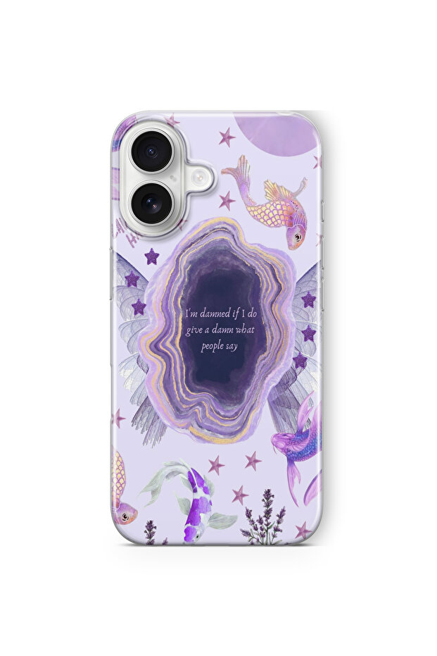 حافظة شفافة مطبوعة بتصميم لافندر هيز متوافقة مع هاتف آيفون 16 - 1