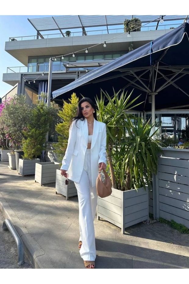 Single-Button Two-Piece Blazer Set