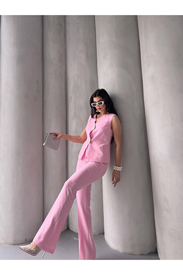 Copy - Double Blazer Suit with Eyelet Belt