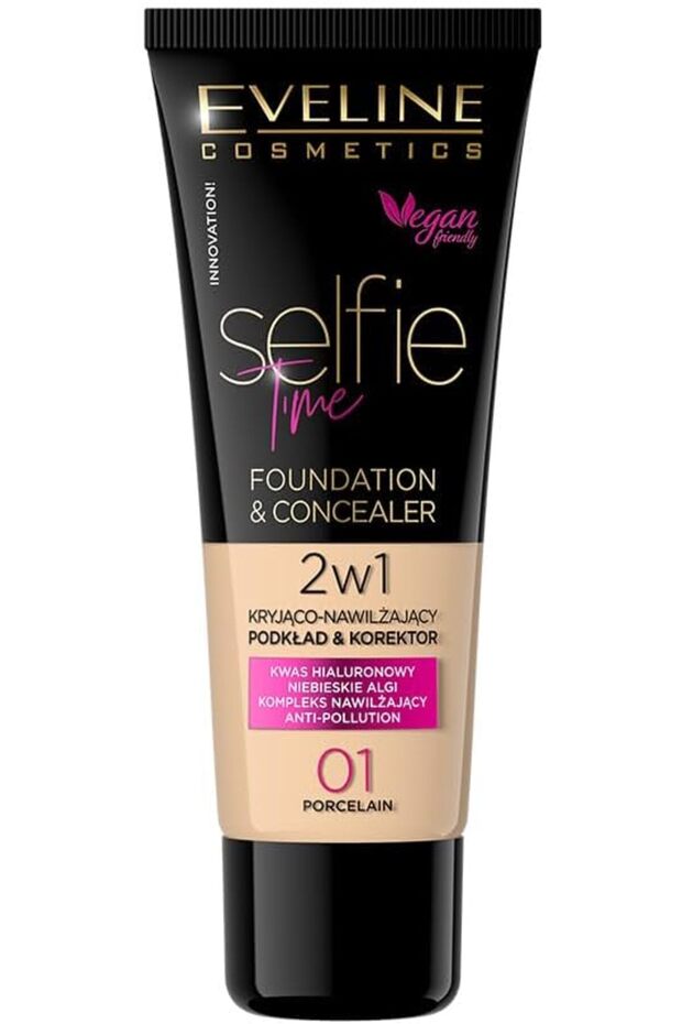Eveline Cosmetics Selfie Time Foundation & Concealer - 03 Vanilla, 30 Ml