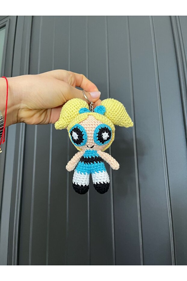 Amigurumi Powerpuff Girls Bubbles Figure Keychain