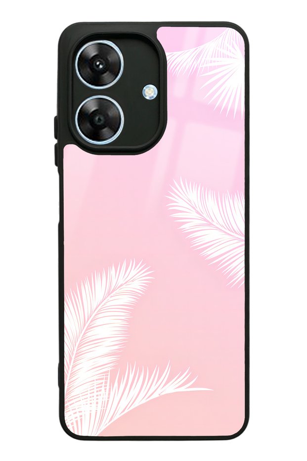 Oppo Realme Note 60 White Palm Designed Glossy Phone Case