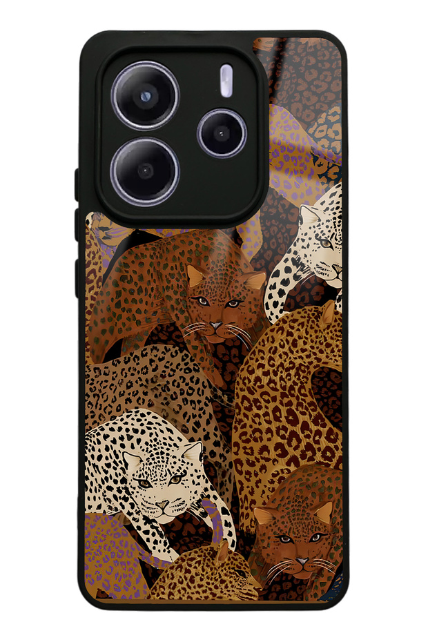 Xiaomi Redmi Note 14 4g Glossy Phone Case with Leopards Design