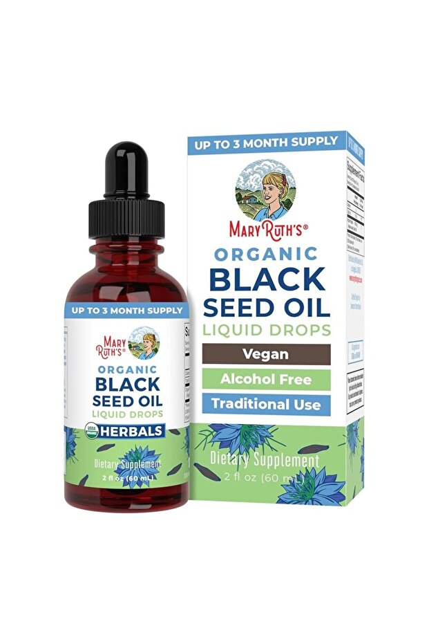 Mary Ruth's Organic Black Seed Oil Drops Herbals, 60 ML