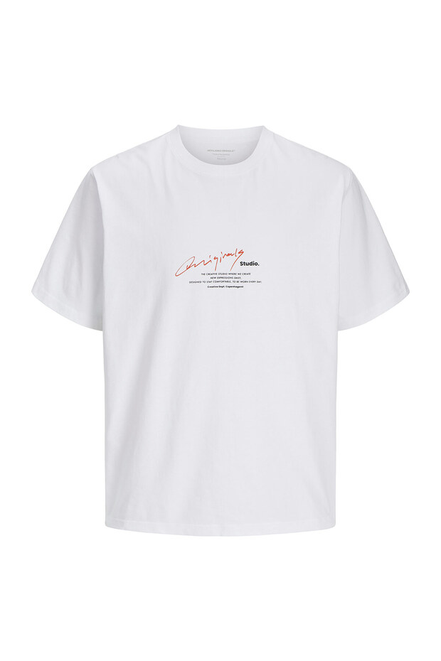 Manchester Script Erkek Beyaz Tişört (12273373-BW) - 1