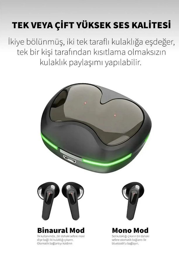 Ios Android Uyumlu Gürültü Önleyici Powerbank Kutulu V5.1 Ip-x4 Kablosuz Bluetooth Kulaklık Pro60 - 5