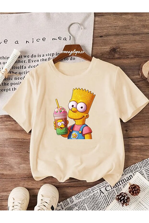 تي شيرت كبير الحجم مطبوع عليه Bart SB للأطفال