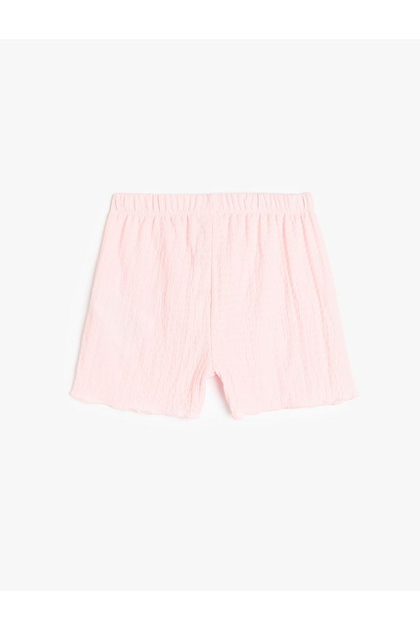 Beli Lastikli Dokulu Basic Şort - 2