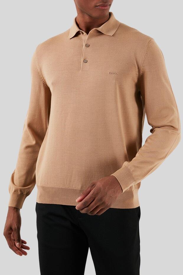 Hugo Regular Fit Erkek Yün Kazak Bej - 3