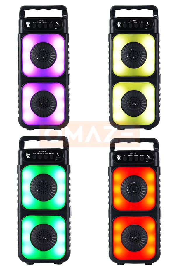 Superbass Mikrofonlu Bluetooth Hoparlör Rgb Led Işıklı Karaokeli Kablosuz Ses Bombası Siyah - 6