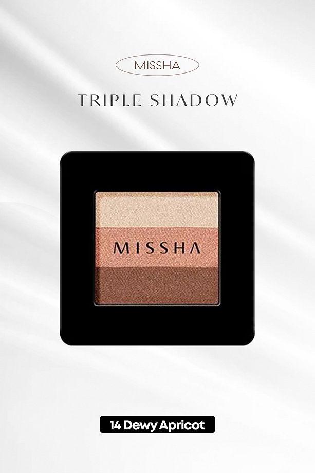 Yumuşak Dokulu, Dökülme Yapmayan 3 Renkli Göz Farı Triple Shadow (NO.14 DEWY APRİCOT) - 1
