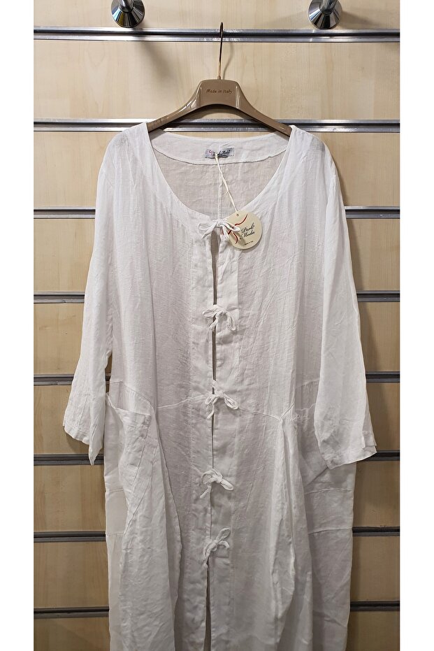 Linen Jacket Plain Pattern Bow Tie - 2