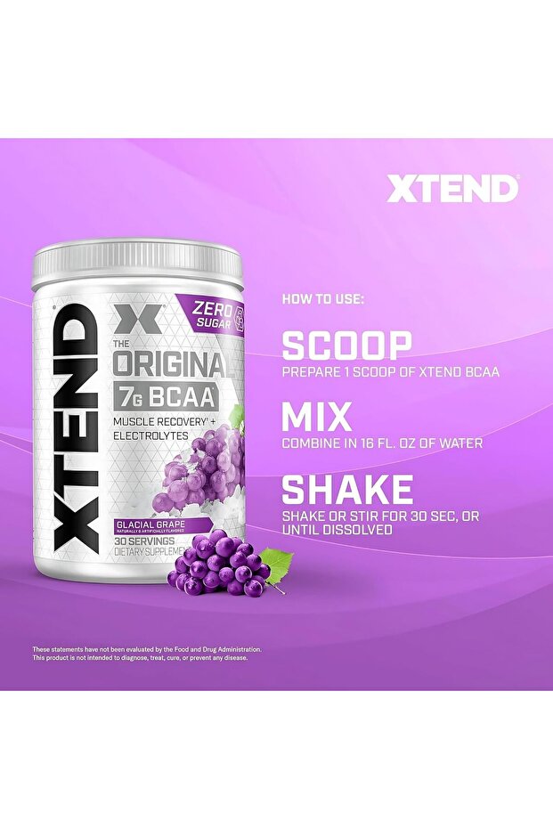 مسحوق BCAA الأصلي من XTEND بنكهة العنب الجليدي 390 جم - 8