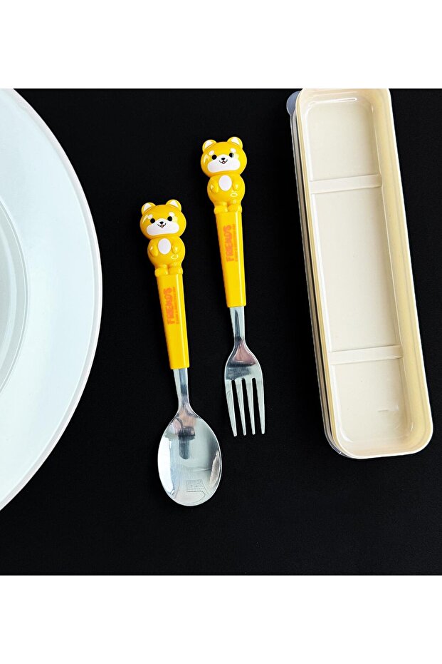 Sevimli Hayvan Figürlü Çatal Kaşık Seti - 3